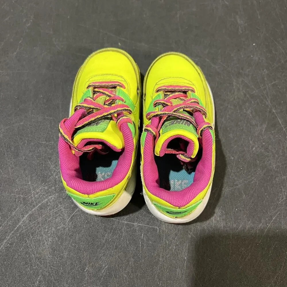 Nike Air Max 90 Shoes Youth 6c Volt Pink CW5798-700 Kids Athletic Sneaker